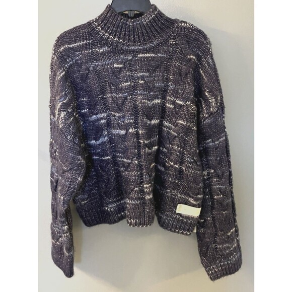 Women's Ana  NWT  Size Large Blue Chunky Knit Turtleneck  Sweater - Picture 1 of 7